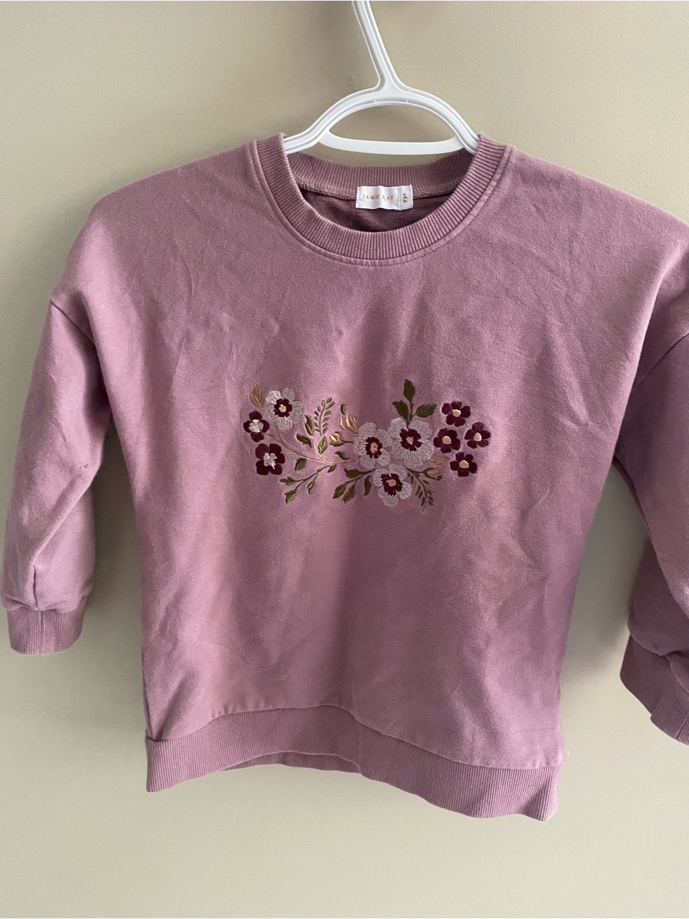 Jamie Kay Mauve Floral Embroidered Long Sleeve Tee